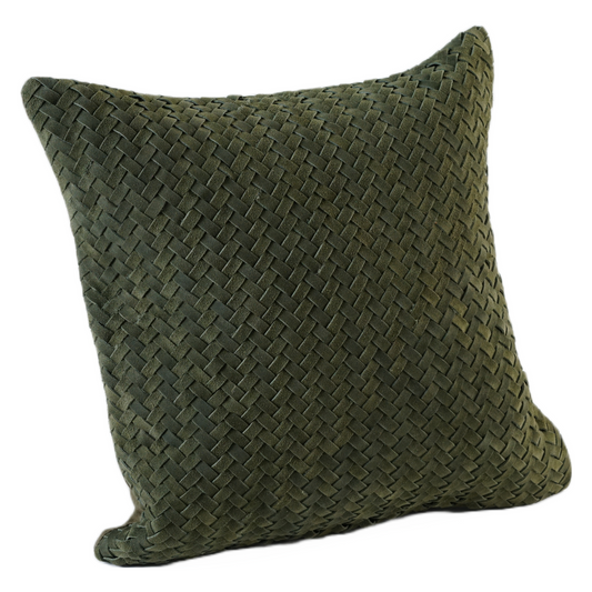 CHEVRON WEAVE SUEDE PILLOW OLIVE 20" X 20"  *Cover Only*