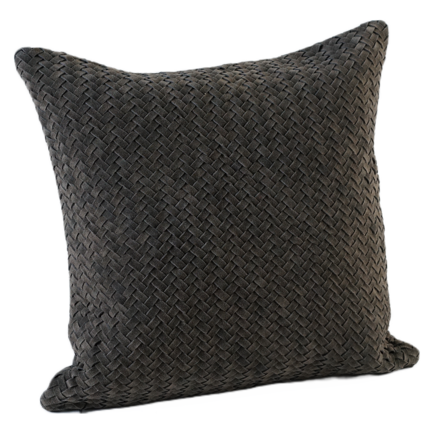 CHEVRON WEAVE SUEDE PILLOW