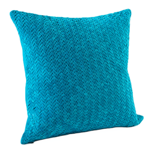 CHEVRON WEAVE SUEDE PILLOW TURQUOISE 20" X 20" *Cover Only*