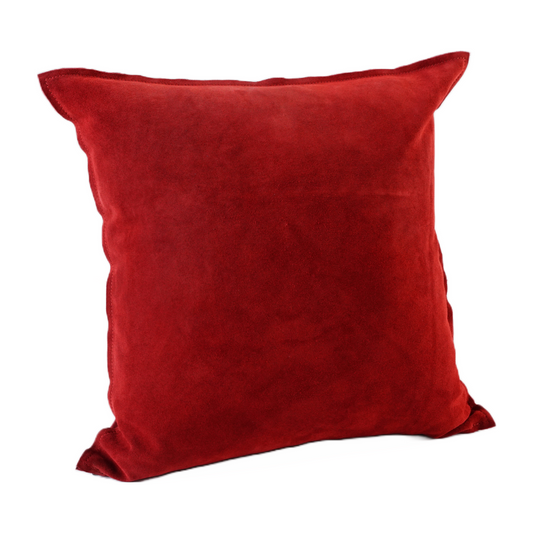 SOLID COLOR SUEDE PILLOW RED 20" X 20" *Cover Only*