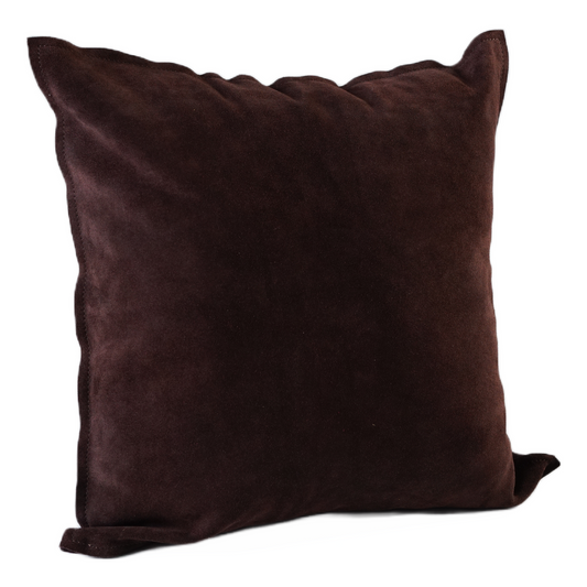 SOLID COLOR SUEDE PILLOW CHOCO BROWN 20" X 20" *Cover Only*