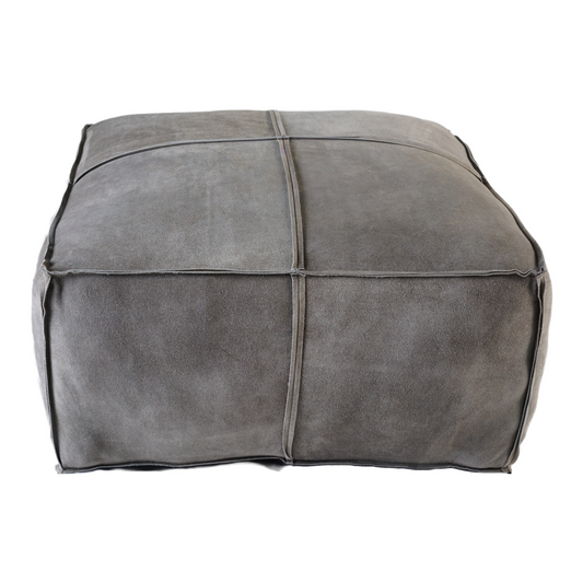 OPEN EDGE SUEDE POUF LIGHT GRAY  30" X 14"