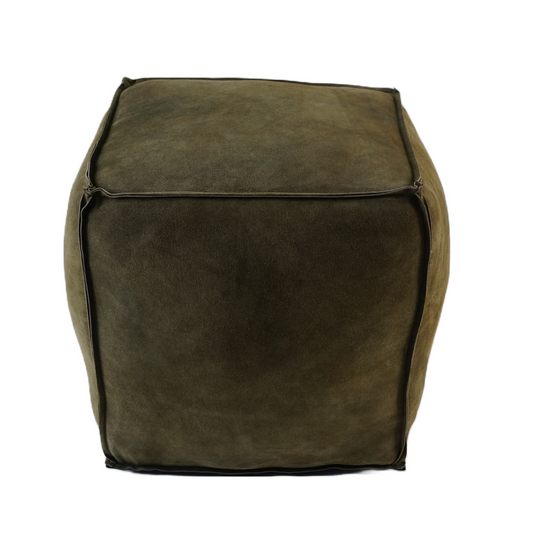 OPEN EDGE SUEDE POUF FOREST GREEN  18" X 18"