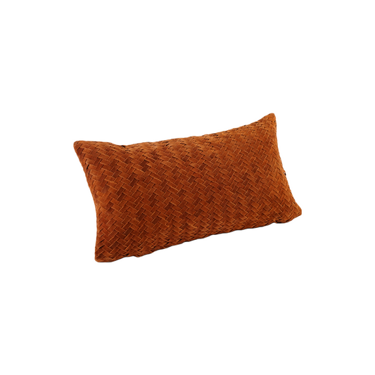 WAFFLE WEAVE SUEDE PILLOW TERRACOTTA  22" X 12"