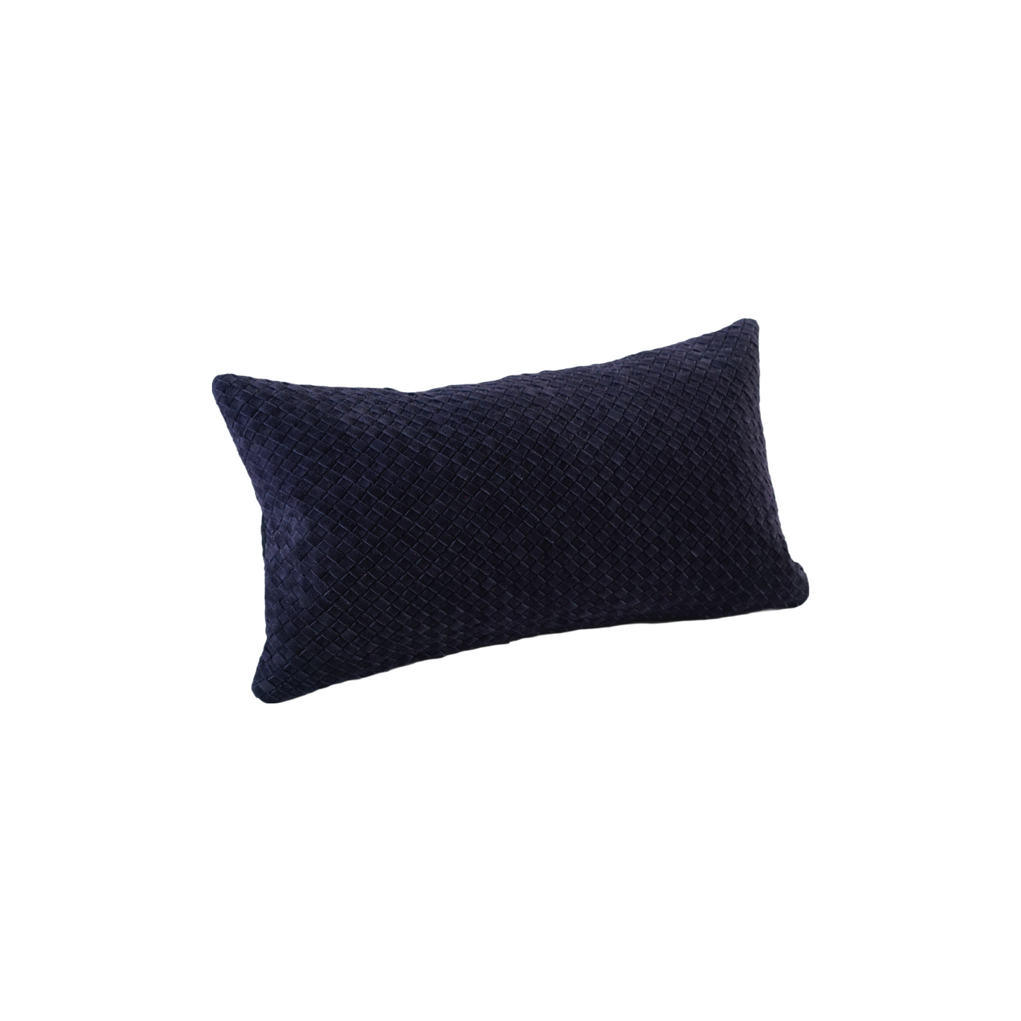 WAFFLE WEAVE SUEDE PILLOW NAVY 22" X 12"