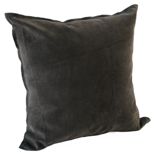 SOLID COLOR SUEDE PILLOW DARK GRAY 20" X 20" *Cover Only*