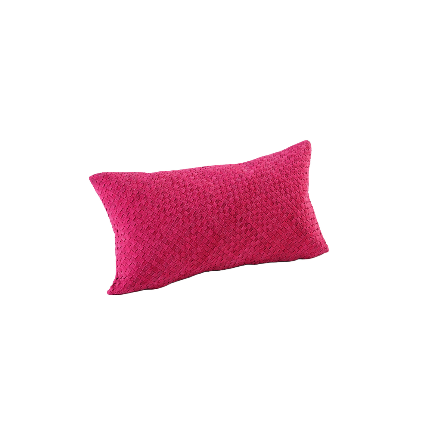 WAFFLE WEAVE SUEDE PILLOW PINK 22" X 12"