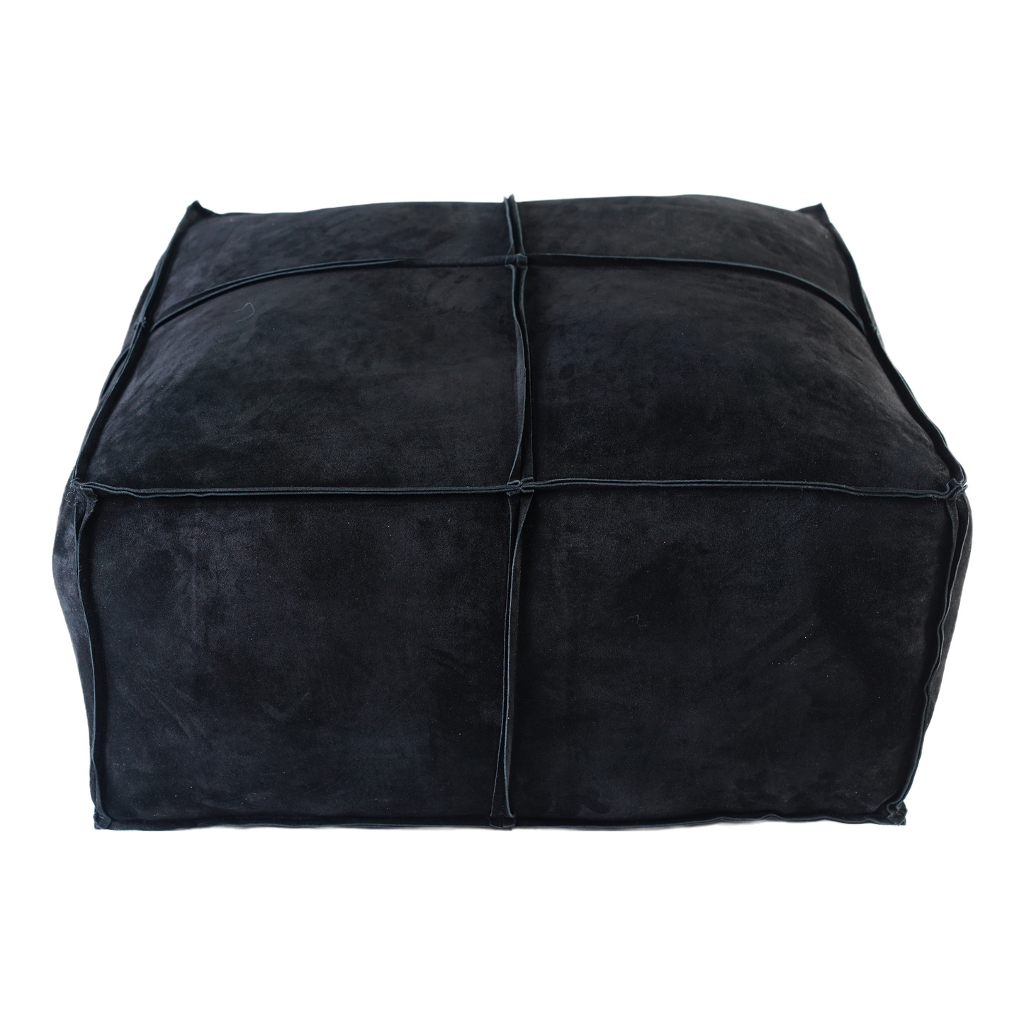 OPEN EDGE SUEDE POUF NAVY  30" X 14"