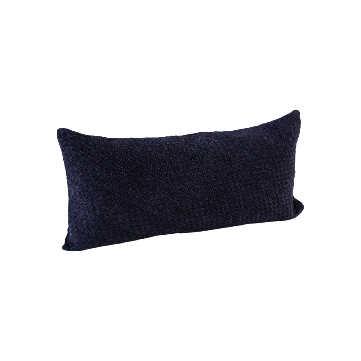 WAFFLE WEAVE SUEDE PILLOW NAVY 30" X 12"