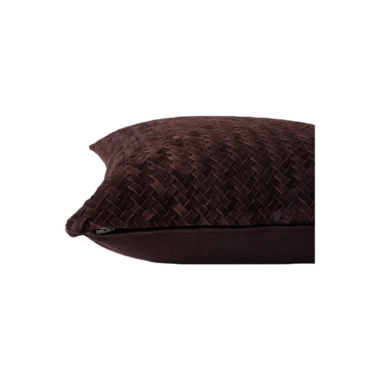 WAFFLE WEAVE SUEDE PILLOW COCOA  30" X 12"