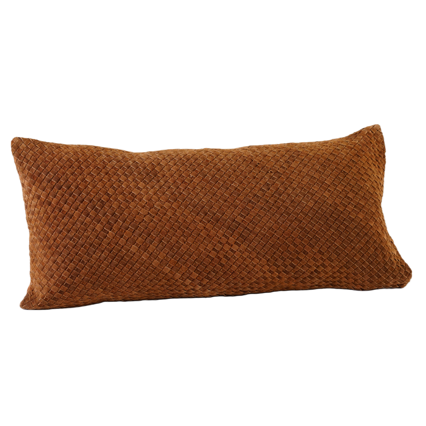 WAFFLE WEAVE SUEDE PILLOW CINNAMON  30" X 12"