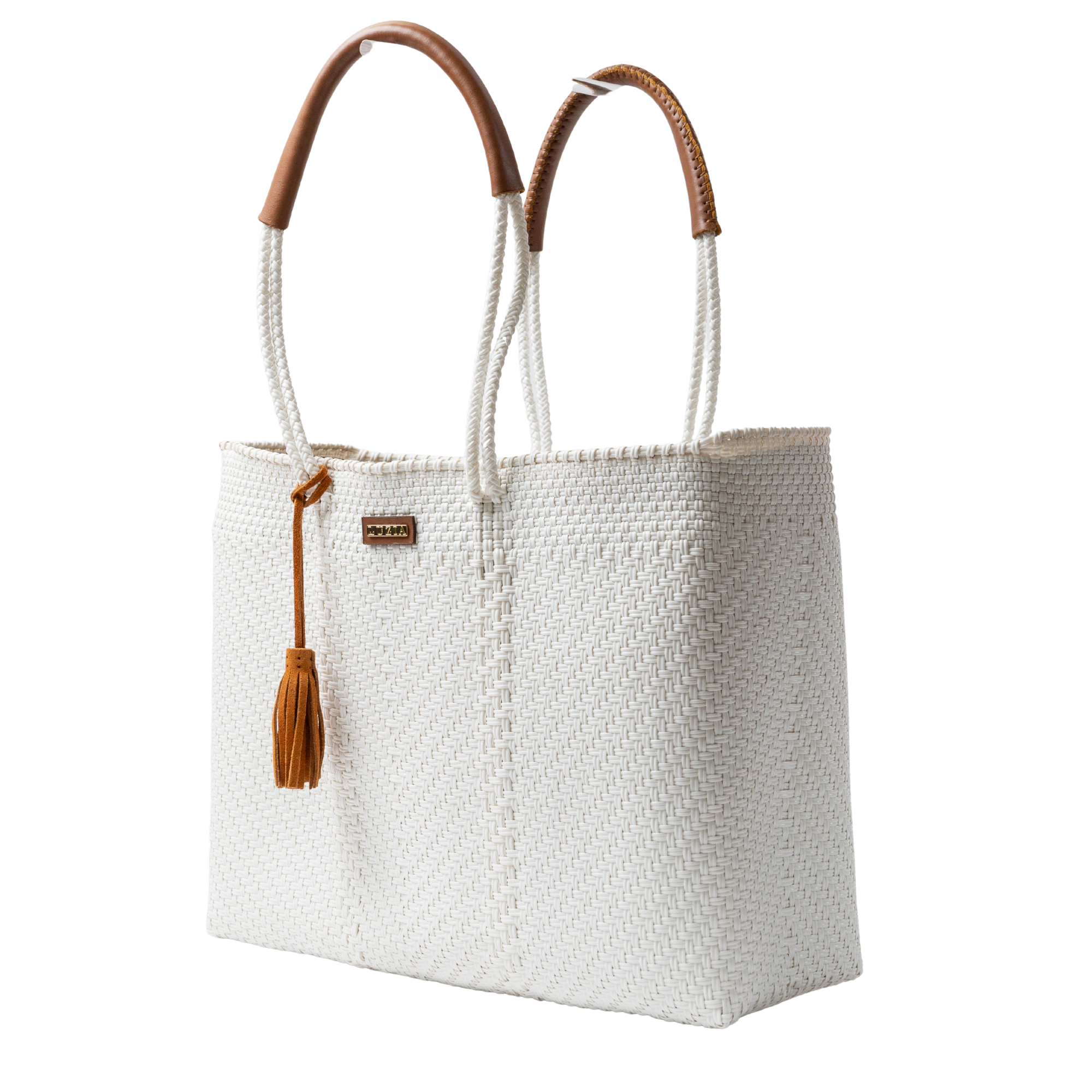 Shoulder Tote Jumbo Solid Multi-Diamond White