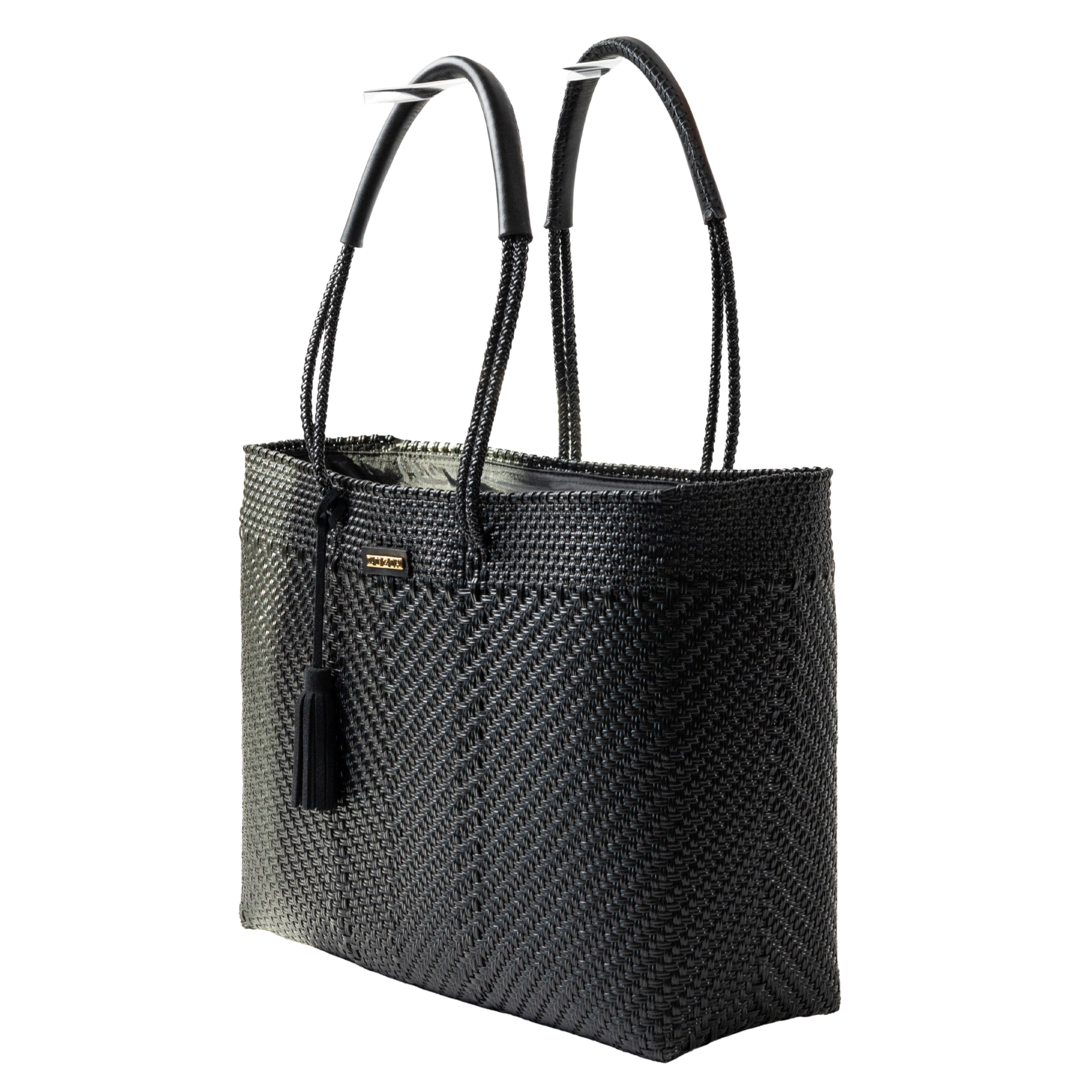 Shoulder Tote Jumbo Solid Multi-Diamond Black (Leather Black)