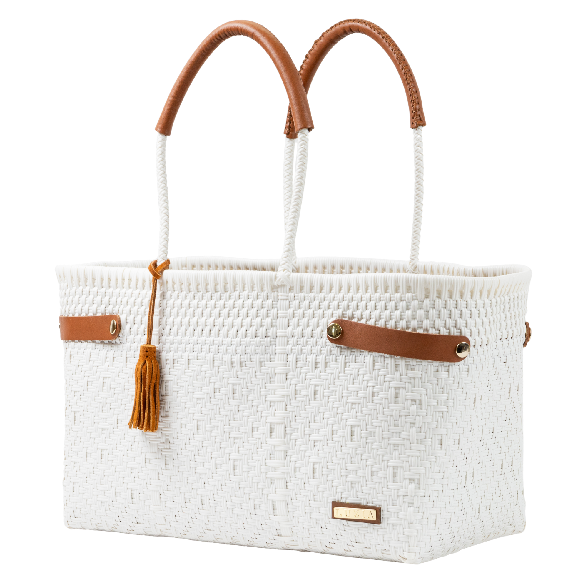Open Basket Jumbo Braided Solid White
