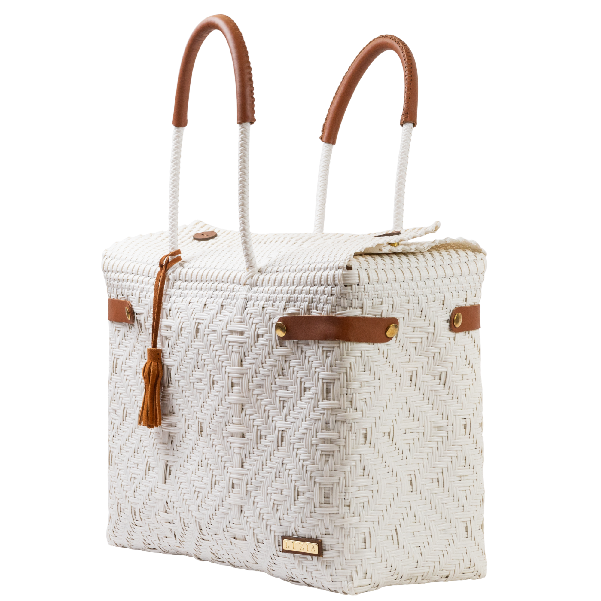 Closed Basket Jumbo Braided Solid White
