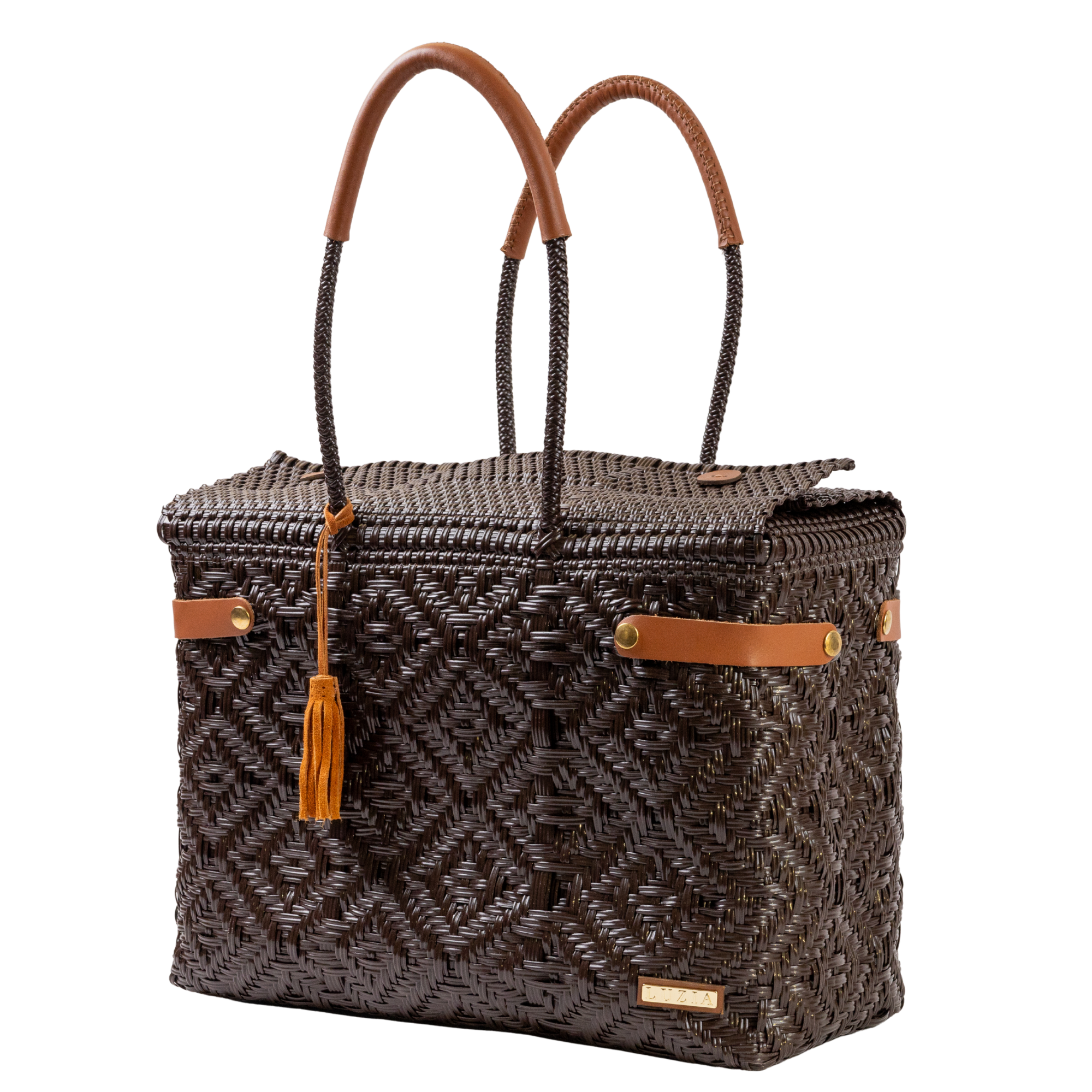 Closed Basket Jumbo Braided Solid Brown