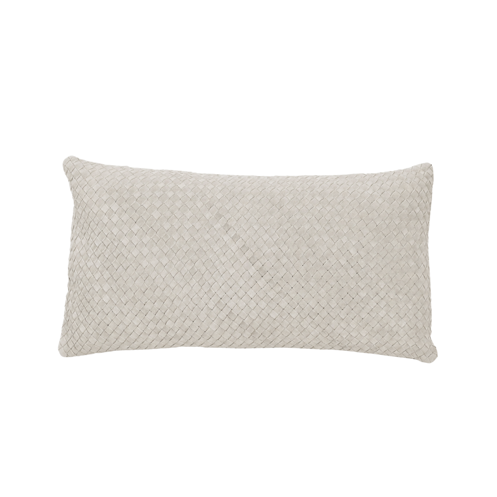 Waffle Suede Lumbar Pillow – Bone