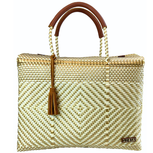 Closed Basket Jumbo Diamond Beige Gold