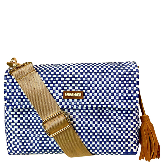 Crossbody Checkers Blue White