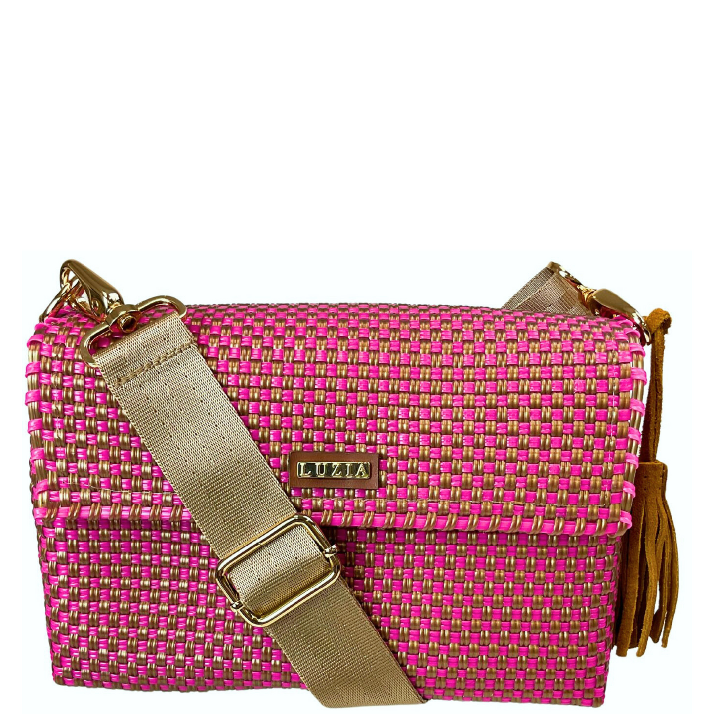 Crossbody Checkers Pink Gold