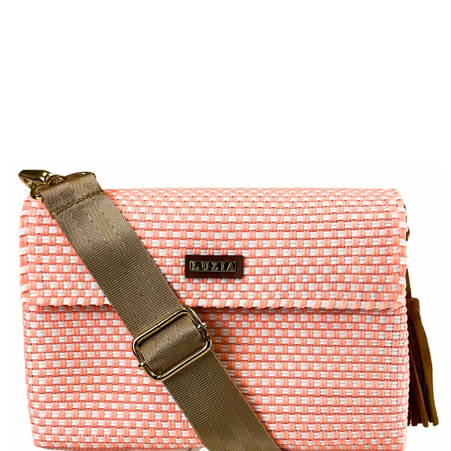 Crossbody Checkers Salmon White