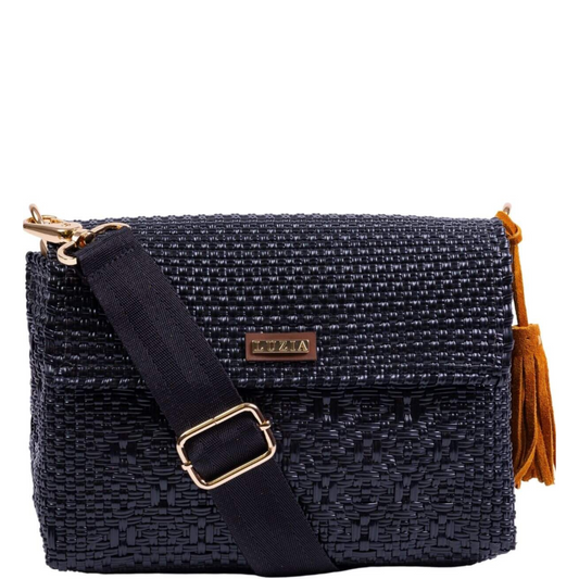 Crossbody Solid Multi-Diamond Black