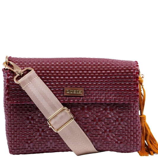 Crossbody Solid Multi-Diamond Burgundy