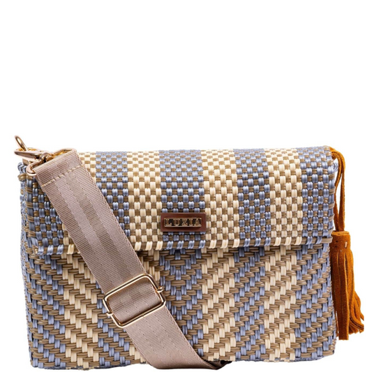 Crossbody Stripe Arrow Silver Beige Gold