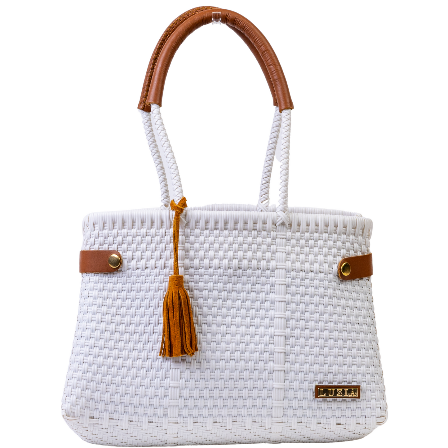 Shopping Tote Solid Checkers White