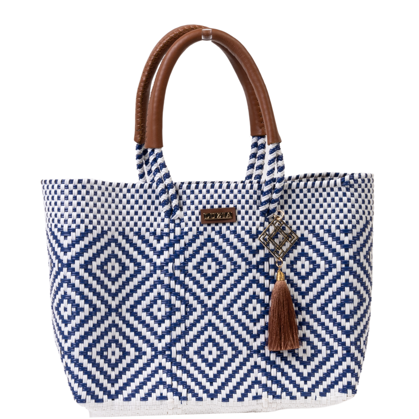 Arm Tote Multi-Diamond Blue White