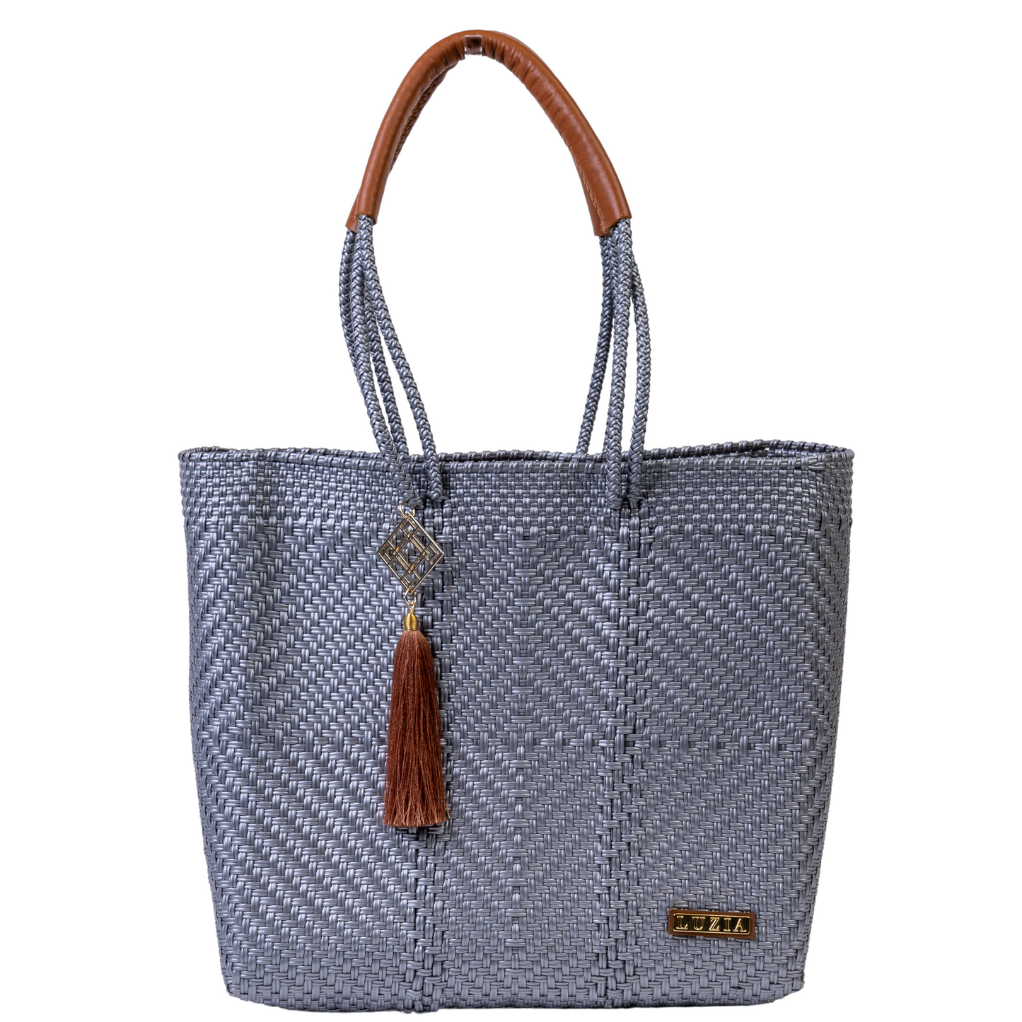 Shoulder Tote Solid Diamond Silver