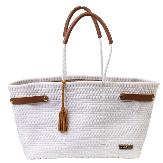 Open Basket Jumbo Solid Checkers White