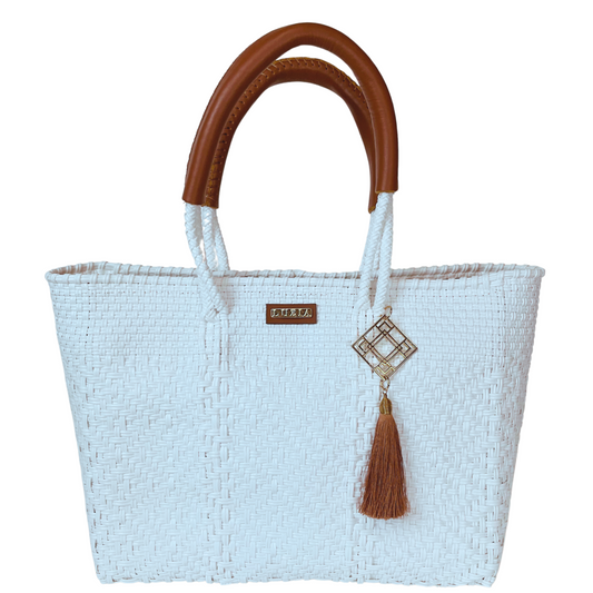 Arm Tote Solid Multi-Diamond White