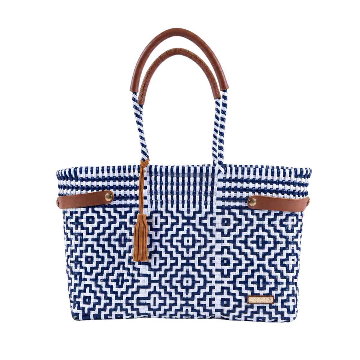 Open Basket Jumbo Cross Diamond Navy Blue White