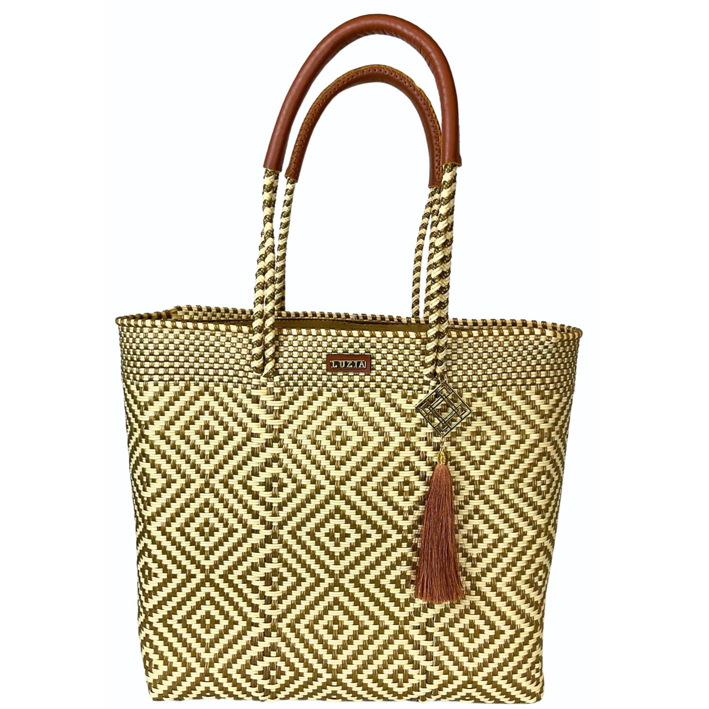 Shoulder Tote Multi-Diamond Beige Gold