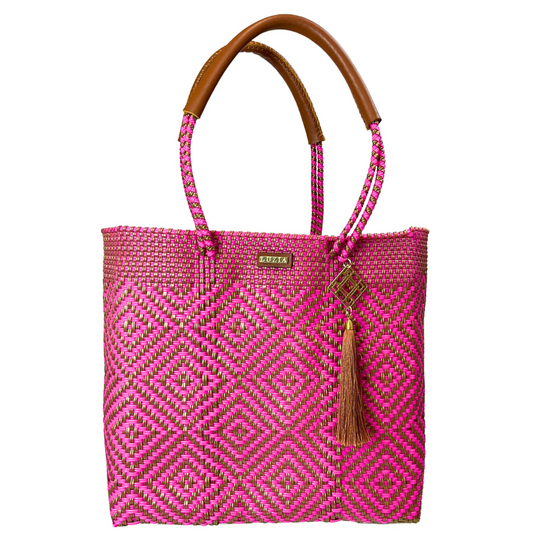 Shoulder Tote Multi-Diamond Pink Gold