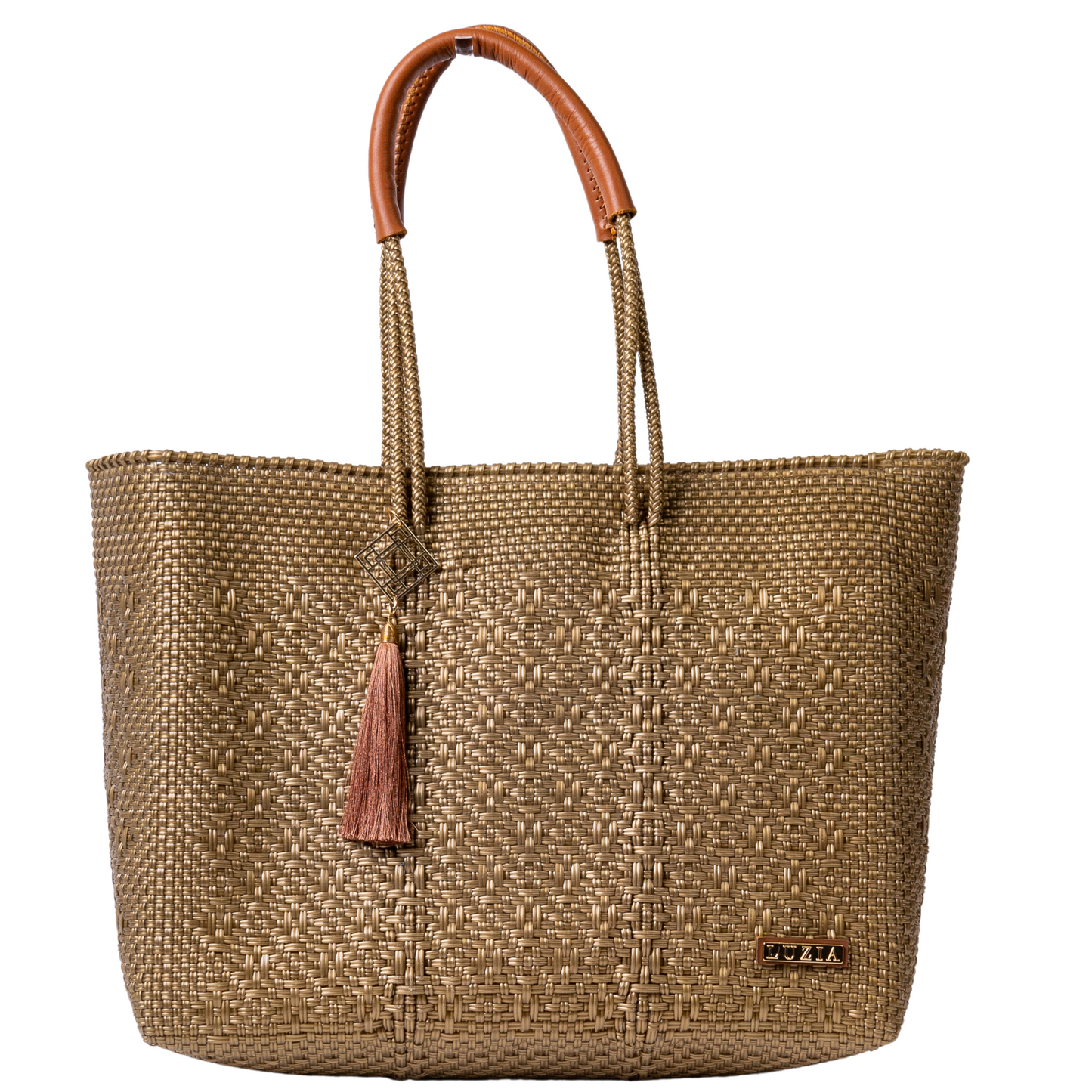 Shoulder Tote Jumbo Solid Multi-Diamond Gold