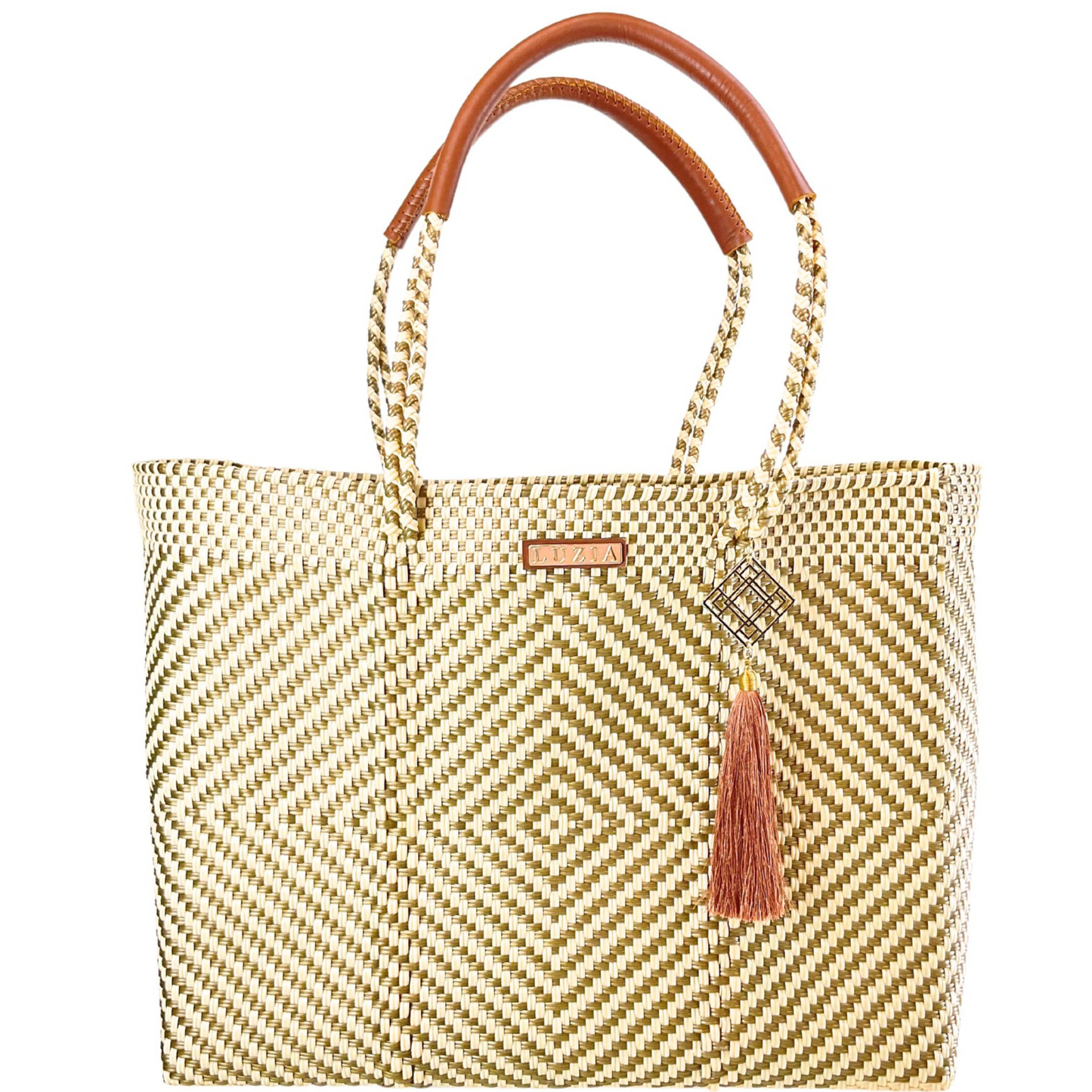 Shoulder Tote Jumbo Diamond Beige Gold