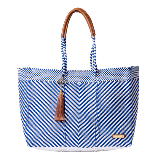 Shoulder Tote Jumbo Arrow Blue White