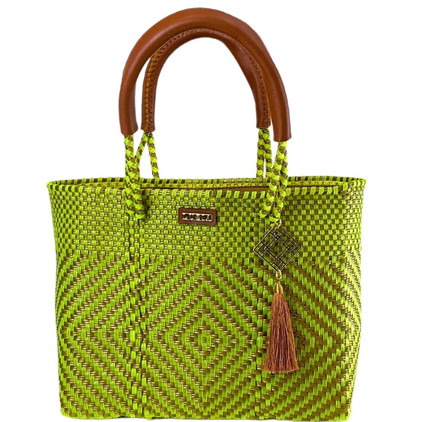 Arm Tote Diamond Lime Gold