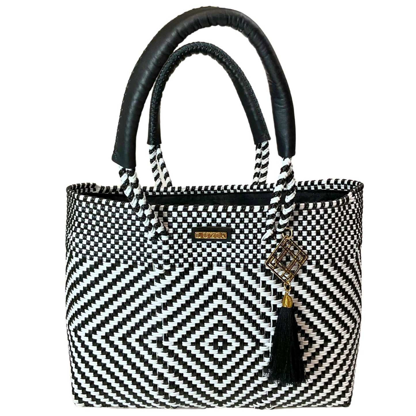 Arm Tote Diamond Black White