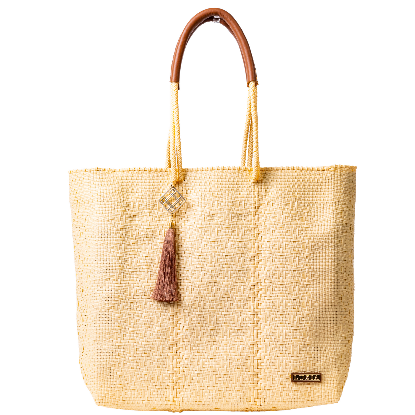 Shoulder Tote Jumbo Solid Multi-Diamond Beige