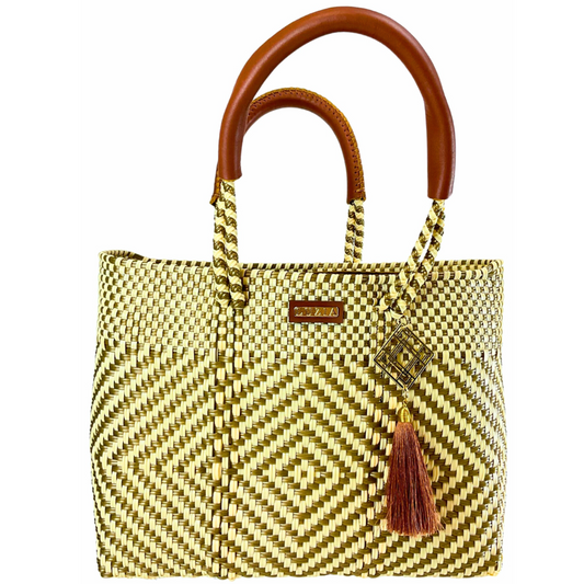 Arm Tote Diamond Beige Gold