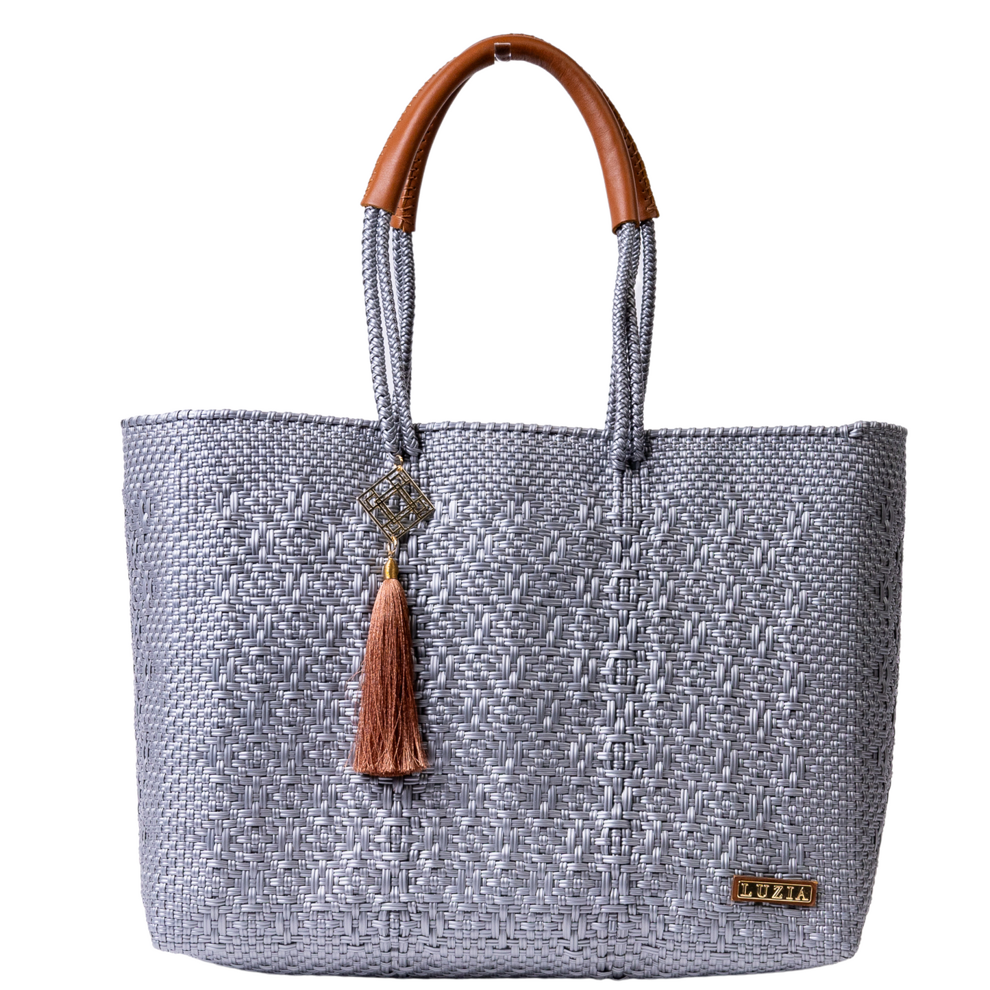 Shoulder Tote Jumbo Solid Multi-Diamond Silver