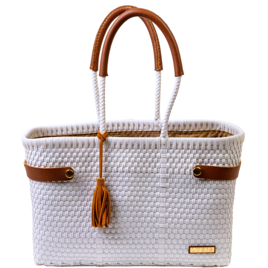 Open Basket Medium Solid Checkers White