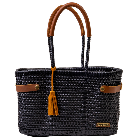 Open Basket Jumbo Solid Checkers Black