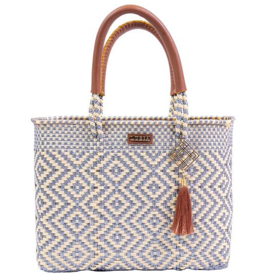 Arm Tote Multi-Diamond Silver Beige