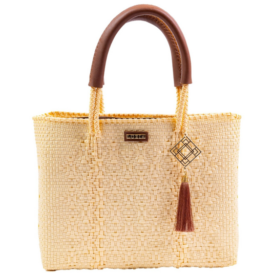 Arm Tote Solid Multi-Diamond Beige