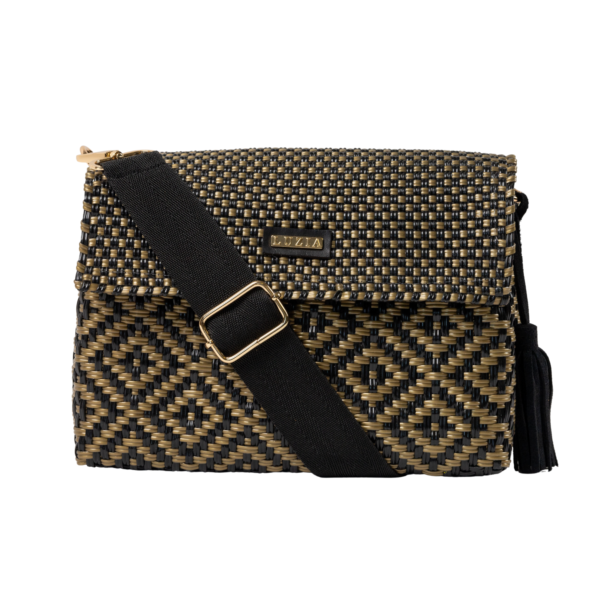 Crossbody Multi-Diamond Black Gold